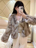 傲列長(cháng)島冰茶時(shí)髦洋氣整皮狐貍毛皮草女外套短款年輕款超顯瘦2024新款 冰川灰 M 曬單實(shí)拍圖