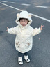 G.DUCKKIDS小黃鴨童裝女童羽絨服2024新款洋氣冬季女寶寶加厚中長款兒童冬裝 米白 100 建議2~3歲【 90-100cm】cm 曬單實拍圖