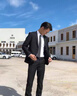 九牧王（JOEONE）2025新款春季長(zhǎng)袖T恤男純棉翻領(lǐng)POLO衫男中年爸爸商務(wù)休閑打底衫 郵電綠 XL 180 曬單實(shí)拍圖