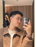 PU皮美式復古鉚釘夾克男春秋款翻領(lǐng)棒球服美拉德情侶皮衣外套 W507棕色 【特價(jià)撿漏】 XL 【升級版】 曬單實(shí)拍圖