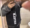 Walker Shop高端運動(dòng)套裝男春秋季新款大碼寬松舒適親膚休閑夾克外套男兩件套 黑白連帽 XL 130-145斤 曬單實(shí)拍圖