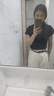 歐迪惠（Oudihui）休閑褲女裝夏季新款2025年茶系穿搭小個(gè)子衣服運動(dòng)闊腿褲子女套裝 上衣+褲子【配腰帶】 M 【建議95-110斤】 曬單實(shí)拍圖