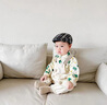 G.DUCKKIDS小黃鴨新生嬰兒衣服春秋季男寶寶背帶褲套裝卡通恐龍初生兒連體衣 恐龍米色 73cm 建議3-9個(gè)月12-16斤cm 曬單實(shí)拍圖
