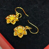 中國黃金（CHINA GOLD）牡丹花黃金耳釘女花朵彎鉤足金耳環(huán)耳墜中秋節(jié)禮物送媽媽送女友 牡丹耳墜 【贈S925銀圓珠耳鉤】約0.6g 曬單實拍圖