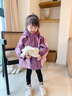 G.duck小黃鴨女童加絨外套秋冬款2026新款兒童沖鋒衣中小童秋冬季加厚棉 紫色加絨加厚款 110 cm 【建議身高100左右】 曬單實(shí)拍圖