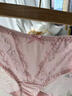 天蠶100%真絲內褲女士中腰桑蠶絲抗菌夏季薄款蕾絲女生三角褲短褲褲頭 曬單實(shí)拍圖