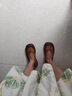 縈妃公主（YINGFEIPRINCESS）樂(lè )福鞋女真皮新款大頭松緊帶女單鞋平底休閑輕便百搭復古時(shí)尚女鞋 黃色 37 曬單實(shí)拍圖
