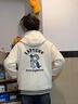 花花公子（PLAYBOY）新款衣服春秋季衛衣開(kāi)衫外套男青少年上衣夾克時(shí)尚潮流 2405米白色 XL /175 曬單實(shí)拍圖