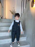 迪士尼兒童羽絨棉背帶褲嬰幼兒寶寶加厚棉褲男女童外穿開檔連體加絨褲子 黑色 80適合年齡8-10個月體重19-23斤 曬單實拍圖