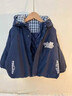 女童夾棉加厚外套秋冬2025新款洋氣休閑中大童兒童連帽上衣9-14歲 藏青色 150 曬單實(shí)拍圖