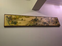 良木新中式窄長(cháng)條裝飾畫(huà)客廳風(fēng)景掛畫(huà)大氣沙發(fā)背景墻壁畫(huà)茶室山水國畫(huà) D-溪山清遠圖 21*160CM 棕木色框 布藝畫(huà) 曬單實(shí)拍圖