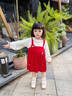 優(yōu)奇女童連衣裙秋裝洋氣兒童假兩件公主裙女寶寶周歲禮服春秋嬰兒裙子 紅色 110 曬單實(shí)拍圖