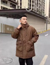 皮爾卡丹（pierre cardin）長(cháng)款羽絨服男2025年最新款高端輕薄款派克服冬季小個(gè)子潮流外套  卡其色+兔毛羽絨內膽 【高品質(zhì)羽絨】 XL 175 曬單實(shí)拍圖