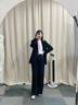 MeetMetro瑪依爾西裝套裝女2025秋季新款職業(yè)正裝西服西褲兩件套 藏藍色【現貨閃電發(fā)】 S 曬單實(shí)拍圖