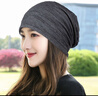 包頭帽帽子女春夏薄款包頭帽韓版透氣潮流風(fēng)套頭百搭頭巾帽光頭帽月子帽 灰色(細條) 曬單實(shí)拍圖