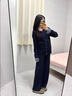 什靚孕婦裝套裝秋冬新款韓系格子寬松時(shí)尚減齡慵懶風(fēng)加厚毛衣兩件套 藏藍色 XL 曬單實(shí)拍圖