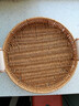 零食盤(pán)點(diǎn)心茶點(diǎn)水果籃蛋糕盤(pán)藤編托盤(pán)家用客廳面包竹編籃子干果盤(pán) 編織收納筐-27.5*4.5cm-1個(gè) 1個(gè) 曬單實(shí)拍圖