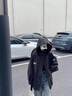 RHUDE FOG品牌女裝美式連帽風衣外套女2025春秋新款休閑時尚高級感流行顯瘦 黑色 M 曬單實拍圖