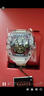 布加迪（BONEST GATTI）手表情人節生日禮物送男友德國全自動(dòng)鏤空機械表水晶夜光男士腕表 BG9960-A2白殼藍面白膠帶 曬單實(shí)拍圖