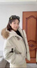 趣米樂美式復(fù)古派克棉服女秋冬季新款加厚情侶工裝棉襖子外套保暖上衣服 白色 M 曬單實(shí)拍圖