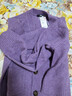 優(yōu)衣庫【驚喜價(jià)】女裝舒芙蕾針織短開(kāi)衫/外套空調衫通勤478339 73 青紫色 S /155/80A 曬單實(shí)拍圖