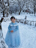 思妙星女童秋冬新款艾莎原版公主裙兒童冰雪奇緣愛(ài)莎裙子寶寶連衣裙禮服 春秋裙子+披風(fēng)_01 100 曬單實(shí)拍圖
