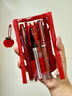 派通（Pentel）BLN105按動(dòng)紅色中性筆高顏值0.5mm簽字筆商務(wù)學(xué)生速干水筆水性筆文具 紅桿紅芯單支裝 曬單實(shí)拍圖