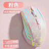 劍圣一族無(wú)線(xiàn)藍牙鼠標游戲鼠標電競鼠標電量顯示無(wú)線(xiàn)RGB/2.4G/藍牙三模連接競技FPS吃雞宏cf送男友禮物M800 升級版7鍵-單模-2400DPI-RGB燈-裂紋粉 曬單實(shí)拍圖