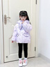 G.DUCKKIDS童裝兒童羽絨服女童外套白鴨絨庫洛米印花面包服女寶寶保暖外出服 紫色 110 尺碼4~5歲【100-110cm】 曬單實(shí)拍圖