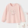 babylove女寶寶內(nèi)衣套裝春秋款純棉打底睡衣女童甜美分體家居服秋衣秋褲 曬單實拍圖