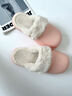 樸西室外防水棉拖鞋冬季保暖可拆卸情侶棉拖舒絨棉可拆卸室內棉拖女 淺粉 36-37 曬單實(shí)拍圖