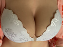 莫代爾胸貼夏婚紗用聚攏上托小胸顯大無(wú)肩帶內衣隱形提拉乳貼 花嫁白 D  曬單實(shí)拍圖