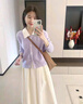 雅黛絲薇連衣裙女裝2025春秋新款衣服套裝氣質(zhì)減齡穿搭中長(cháng)款針織裙子秋裝 毛衣+半身裙 XL （建議116-130斤） 曬單實(shí)拍圖