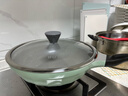 北鼎（Buydeem）不粘煎鍋炒菜鍋平底鍋9倍耐磨少油煙0氟陶瓷油月瓷煎鍋28cm淺衫綠 曬單實(shí)拍圖