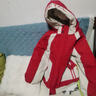 猴兄仔男童加絨加厚外套冬季中大兒童帥氣炸街拼色派克服男孩冬裝棉襖潮 酒紅色 150 cm 曬單實(shí)拍圖