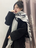 嫵（WOO）圍巾女羊毛圍巾女冬季韓系圍脖時(shí)尚小眾黑灰提花雙面披肩生日禮物 氣質(zhì)秘黑  默認顏色 曬單實(shí)拍圖