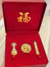 中國珠寶黃金碗筷勺三件套純金片金箔足金衣食無(wú)憂(yōu)收藏擺件送新婚滿(mǎn)月禮物 碗筷勺三件套禮盒裝 金重約0.68g 曬單實(shí)拍圖