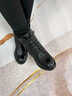 富貴鳥(niǎo)（FUGUINIAO）馬丁靴女冬季棉鞋女短靴粗跟英倫真皮羊毛保暖青中年棉靴子女皮鞋 FG5021黑色[羊毛保暖] 37 曬單實(shí)拍圖