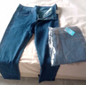 秋冬季厚款中老年牛仔褲男士寬松直筒高檔男褲爸爸高腰深檔長(cháng)褲子 淺藍色+中藍色CK【厚款兩條】 33【腰圍二尺六135-145斤】 曬單實(shí)拍圖
