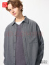 優(yōu)衣庫男女裝法蘭絨襯衫長(cháng)袖襯衣純棉薄外套25新款478118 480773 480773/05天灰色 L 曬單實(shí)拍圖