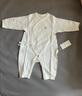 babylove新生兒連體衣純棉春秋季初生嬰兒哈衣純色系帶睡衣和尚服居家爬服 奶白 59cm 曬單實(shí)拍圖