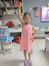 迷你木木屋女童連衣裙夏季小女生純棉吊帶掛脖裙女寶寶裙子 格子蝴蝶 120  曬單實(shí)拍圖