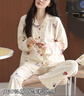 都市麗人100%純棉睡衣女士家居服套裝秋季可愛(ài)舒適慵懶風(fēng)可外穿 米色 L 曬單實(shí)拍圖