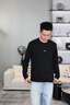 THOM BEAUTY長(cháng)袖t恤男2025秋季新款高端商務(wù)休閑刺繡內搭打底圓領(lǐng)純棉免燙黑T 黑色【門(mén)筒白色小蜜蜂】 XL 【建議70-80KG】 曬單實(shí)拍圖