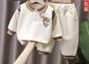 迪士尼（Disney）嬰兒套裝春裝男春秋裝兩件套1歲男女寶寶2衣服3秋冬季洋氣兩件套 春秋虎王套米白色 90碼適合80-85cm約1-2歲 曬單實(shí)拍圖