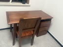 南辰家金絲檀木實(shí)木書(shū)桌子家用簡(jiǎn)約小戶(hù)型學(xué)習辦公桌簡(jiǎn)易臺式電腦寫(xiě)字桌 書(shū)桌+書(shū)桌椅 曬單實(shí)拍圖
