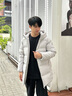 波司登（BOSIDENG）25年新款羽絨服男女情侶款中長(cháng)款90絨連帽百搭保暖外套B250245560 岫云灰8H79 M 165/88A 體重約110-120斤 曬單實(shí)拍圖