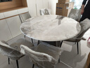顧家家居（KUKA）大理石餐桌椅組合家用PT7119T 1.35M圓桌+可頌灰椅*6+手動(dòng)轉盤(pán)    曬單實(shí)拍圖