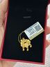 卡地金古法黃金長(cháng)命鎖包吊墜 足金999福字平安鎖項鏈掛墜配繩寶寶金鎖 4.69克 高20cm 寬1.3cm 曬單實(shí)拍圖