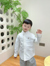 POLOWALK新品2024秋季男童牛津紡長(cháng)袖襯衫大童休閑潮流學(xué)院風(fēng)兒童上衣 白色 130 曬單實(shí)拍圖